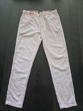 Scotch & Soda Warren Linen Cotton Blend Jogger Chino Pants Pink 33/32